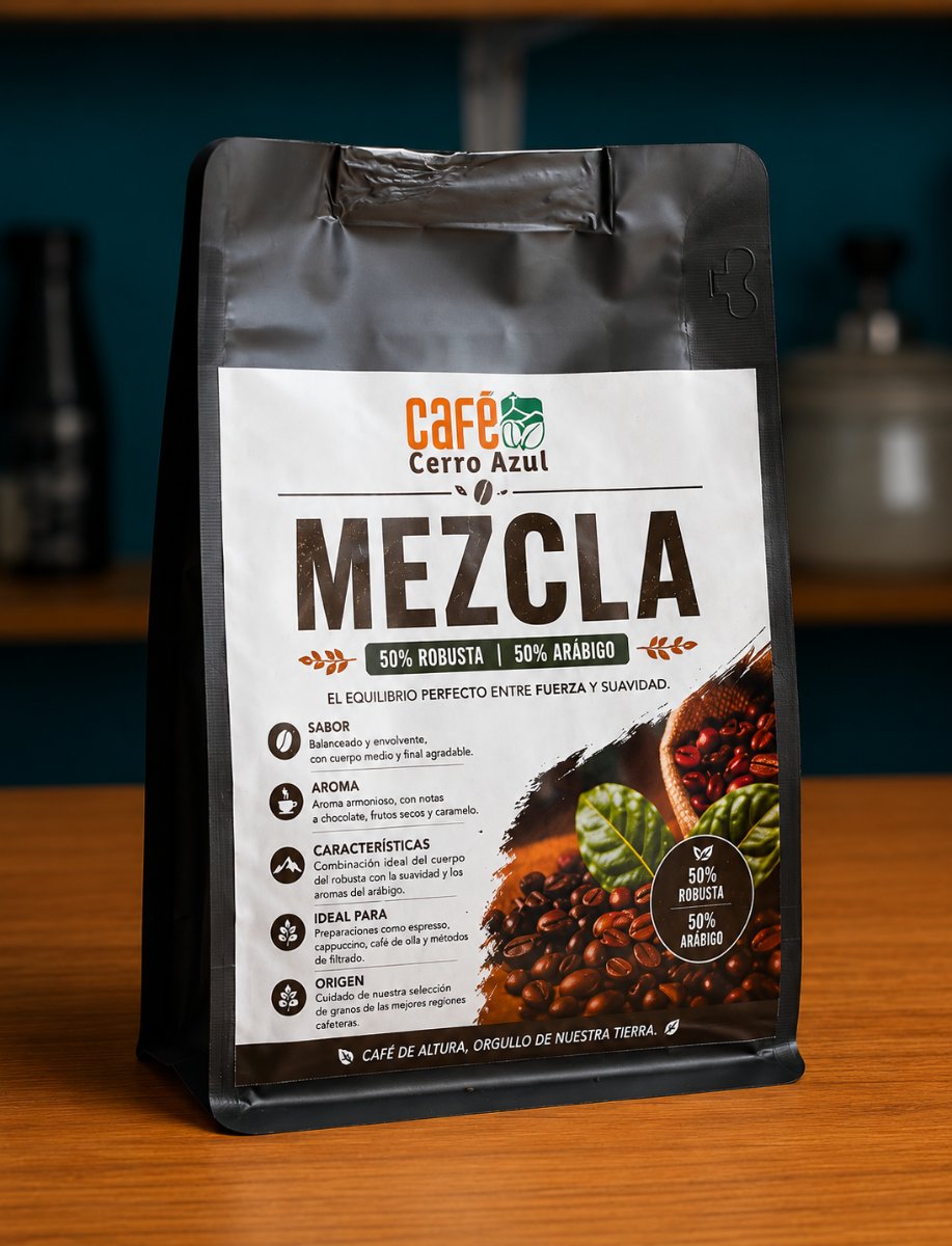 Café mezcla 50% arábigo 50% mezcla