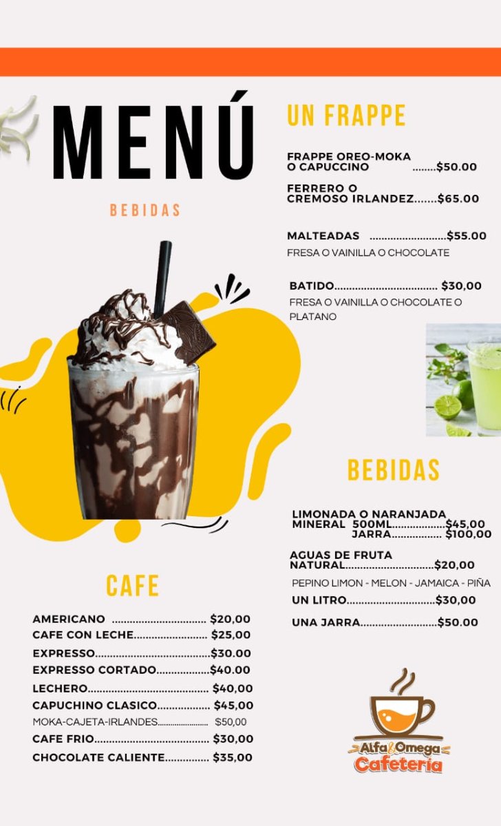 Frappe oreo, moka, capuchino